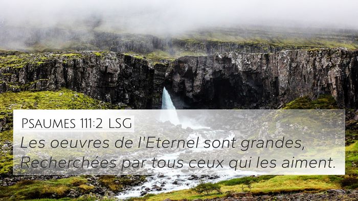 Psaumes 111:2 LSG Bible Verse Image