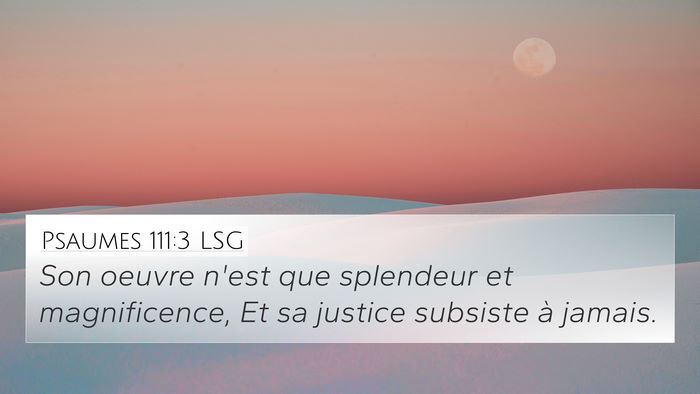 Psaumes 111:3 LSG Bible Verse Image