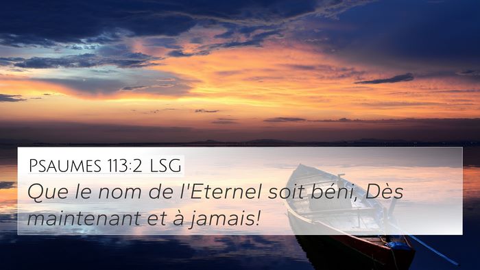 Psaumes 113:2 LSG Bible Verse Image