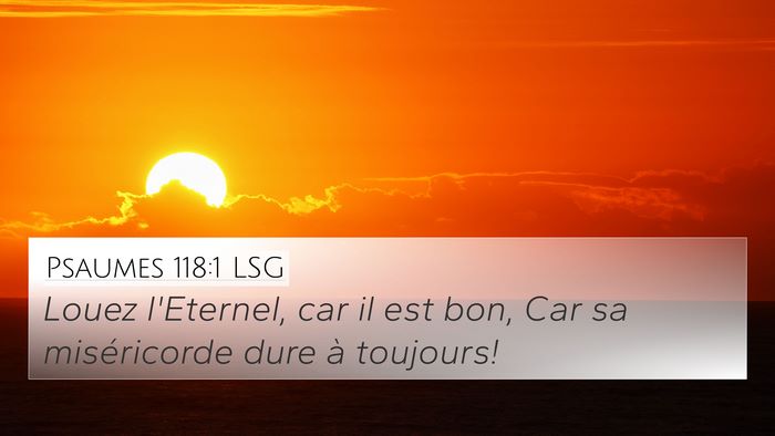 Psaumes 118:1 LSG Bible Verse Image