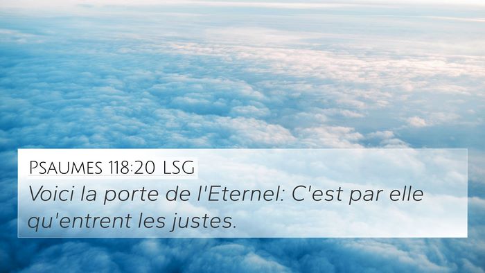 Psaumes 118:20 LSG Bible Verse Image