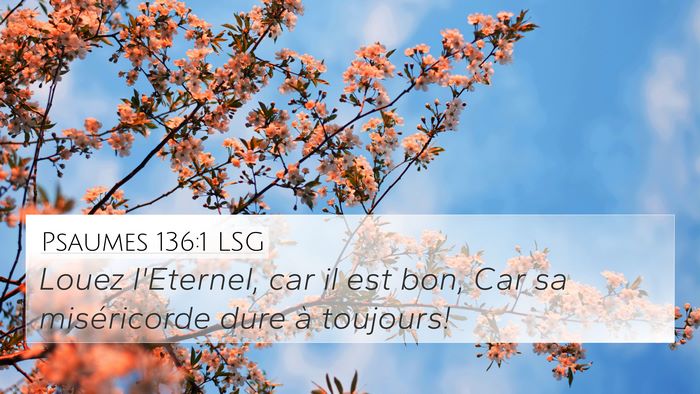 Psaumes 136:1 LSG Bible Verse Image