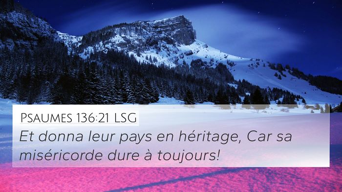 Psaumes 136:21 LSG Bible Verse Image