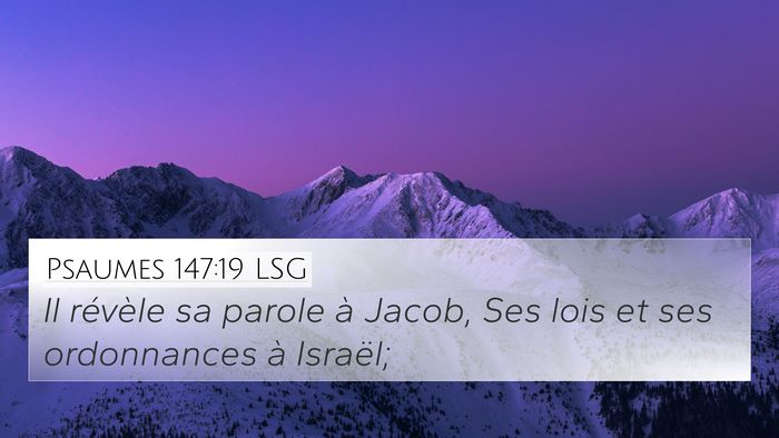 Psaumes 147:19 LSG Bible Verse Image
