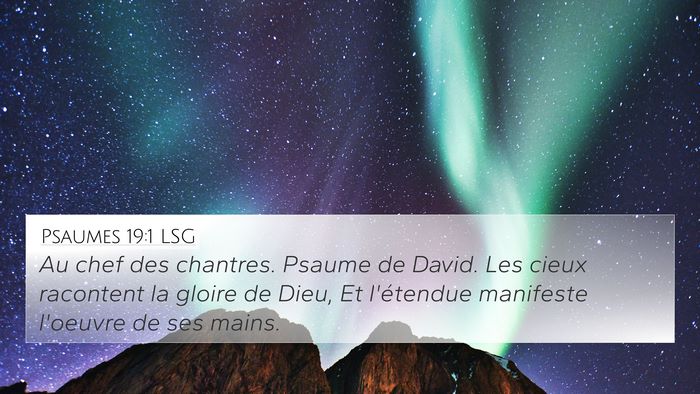Psaumes 19:1 LSG Bible Verse Image
