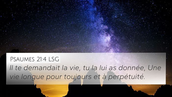 Psaumes 21:4 LSG Bible Verse Image