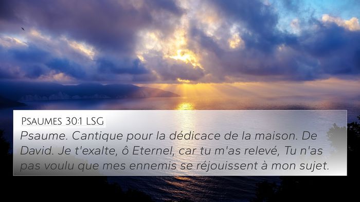 Psaumes 30:1 LSG Bible Verse Image