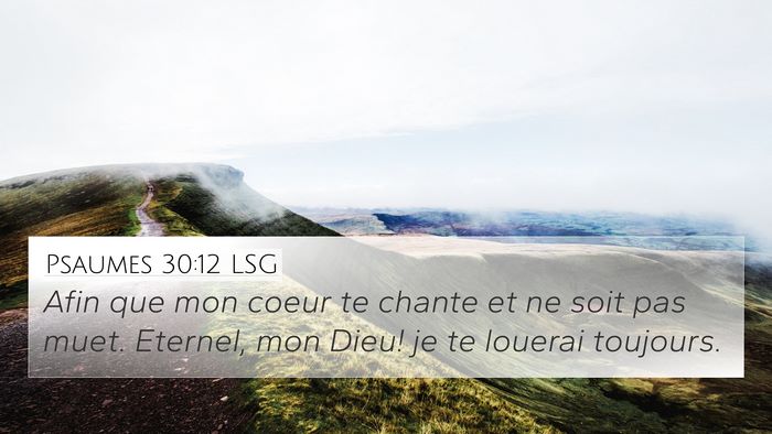 Psaumes 30:12 LSG Bible Verse Image