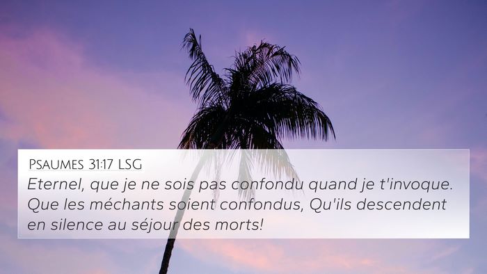 Psaumes 31:17 LSG Bible Verse Image