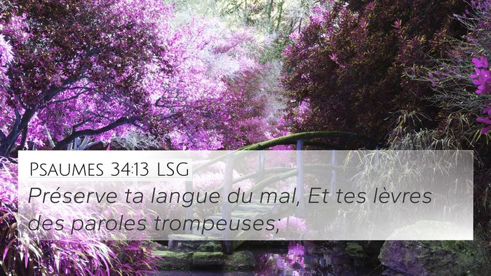 Psaumes 34:13 LSG Bible Verse Image