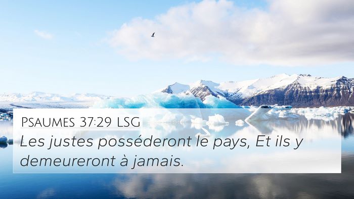 Psaumes 37:29 LSG Bible Verse Image