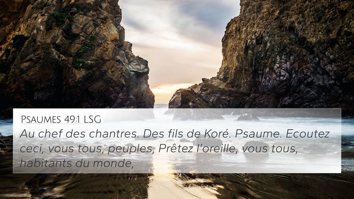 Psaumes 49:1 LSG Bible Verse Image