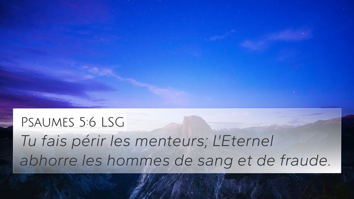 Psaumes 5:6 LSG Bible Verse Image