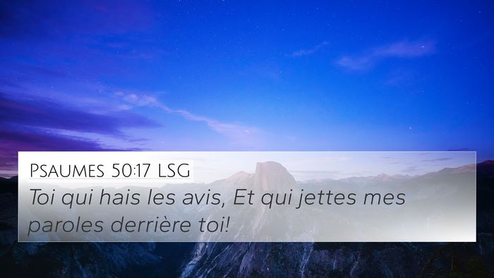 Psaumes 50:17 LSG Bible Verse Image