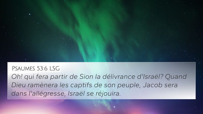 Psaumes 53:6 LSG Bible Verse Image