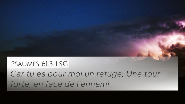 Psaumes 61:3 LSG 4K Wallpaper - Car tu es pour moi un refuge, Une tour forte, en - 4K Wallpaper Bible Verse