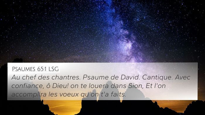 Psaumes 65:1 LSG Bible Verse Image
