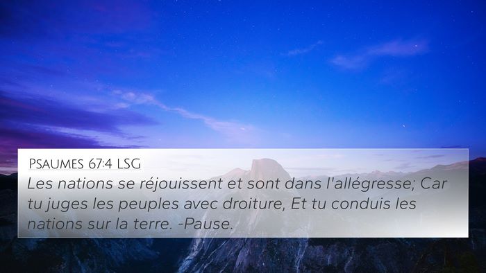 Psaumes 67:4 LSG Bible Verse Image