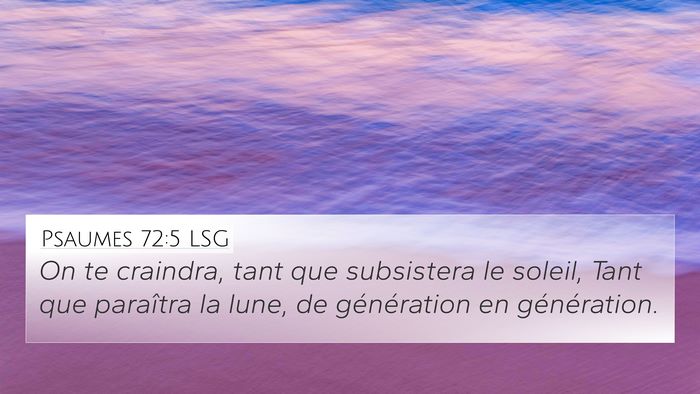 Psaumes 72:5 LSG Bible Verse Image