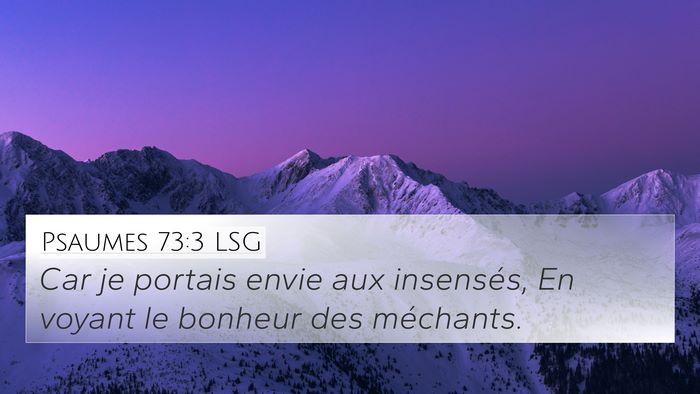 Psaumes 73:3 LSG Bible Verse Image