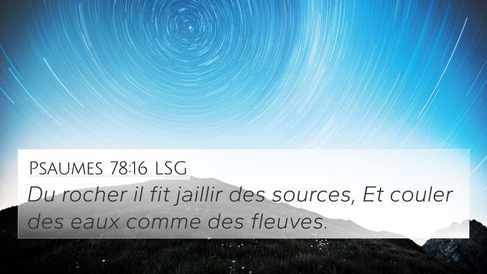 Psaumes 78:16 LSG 4K Wallpaper - Du rocher il fit jaillir des sources, Et couler - 4K Wallpaper Bible Verse