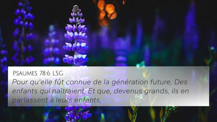 Psaumes 78:6 LSG Bible Verse Image