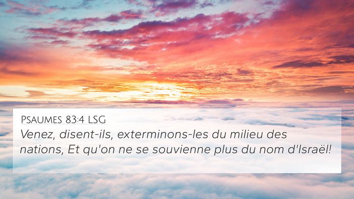 Psaumes 83:4 LSG Bible Verse Image