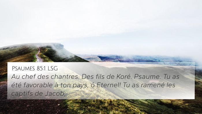 Psaumes 85:1 LSG Bible Verse Image