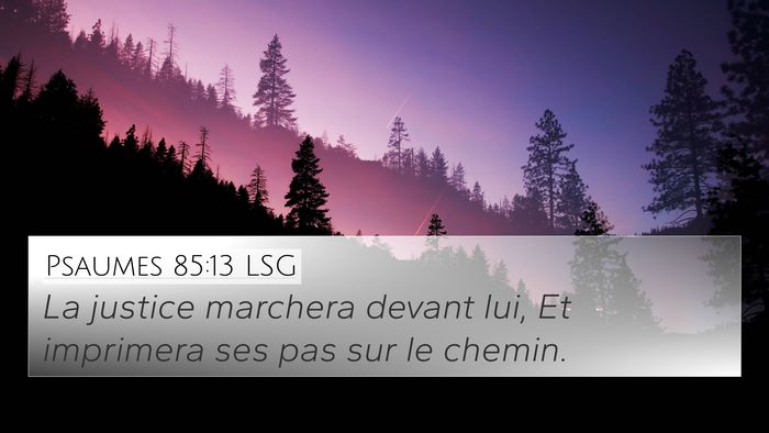Psaumes 85:13 LSG 4K Wallpaper - La justice marchera devant lui, Et imprimera ses - 4K Wallpaper Bible Verse
