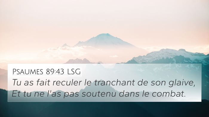 Psaumes 89:43 LSG 4K Wallpaper - Tu as fait reculer le tranchant de son glaive, Et - 4K Wallpaper Bible Verse