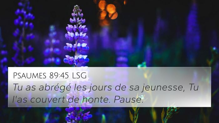 Psaumes 89:45 LSG 4K Wallpaper - Tu as abrégé les jours de sa jeunesse, Tu l'as - 4K Wallpaper Bible Verse