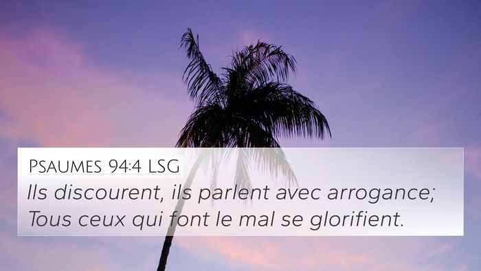 Psaumes 94:4 LSG Bible Verse Image
