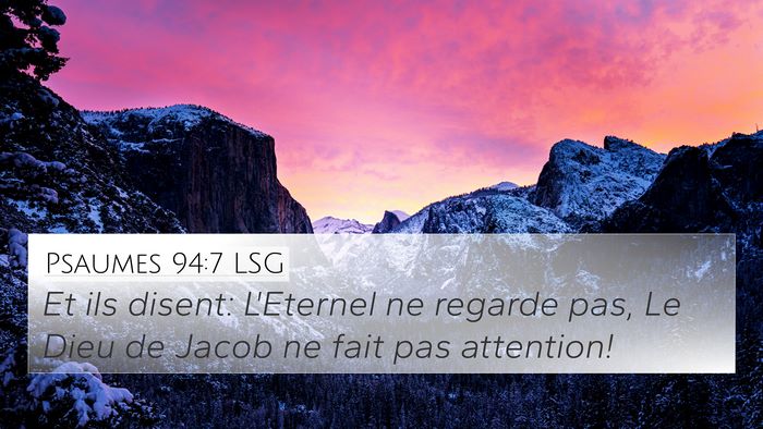 Psaumes 94:7 LSG Bible Verse Image