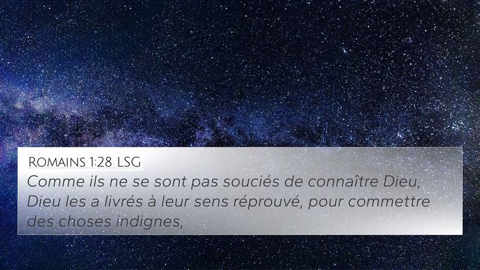 Romains 1:28 LSG Bible Verse Image