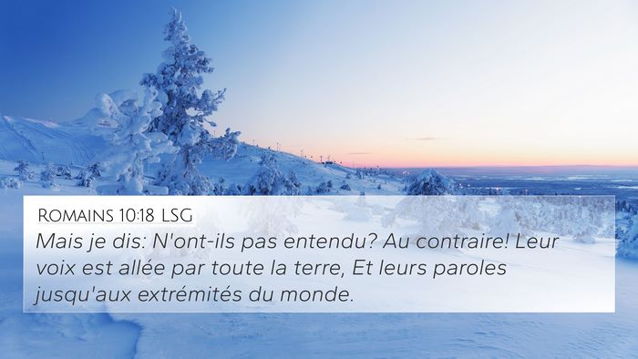 Romains 10:18 LSG Bible Verse Image