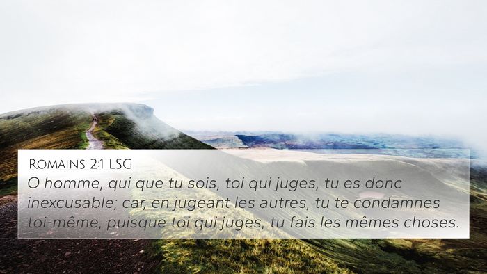 Romains 2:1 LSG Bible Verse Image