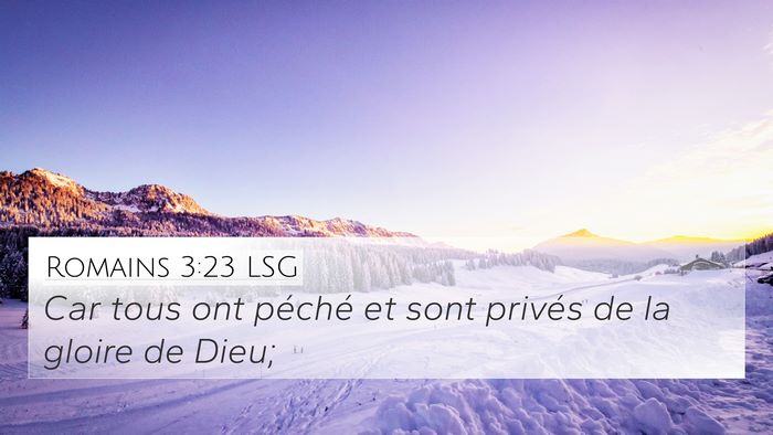 Romains 3:23 LSG Bible Verse Image