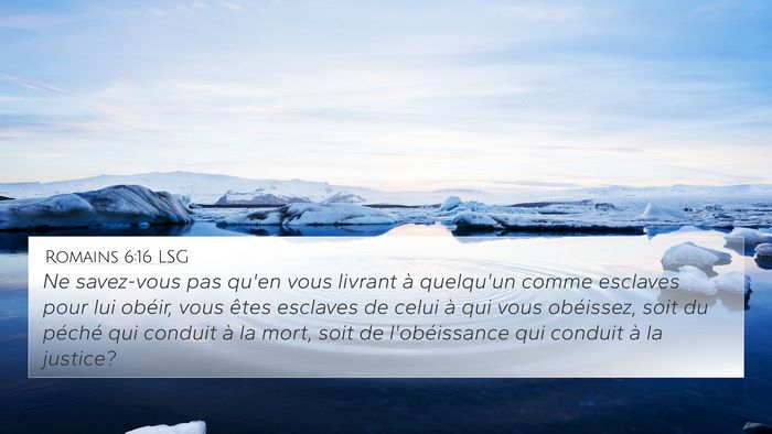 Romains 6:16 LSG Bible Verse Image
