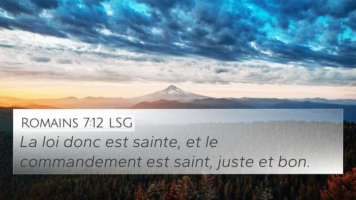 Romains 7:12 LSG Bible Verse Image
