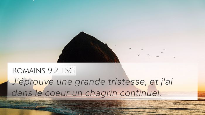 Romains 9:2 LSG Bible Verse Image