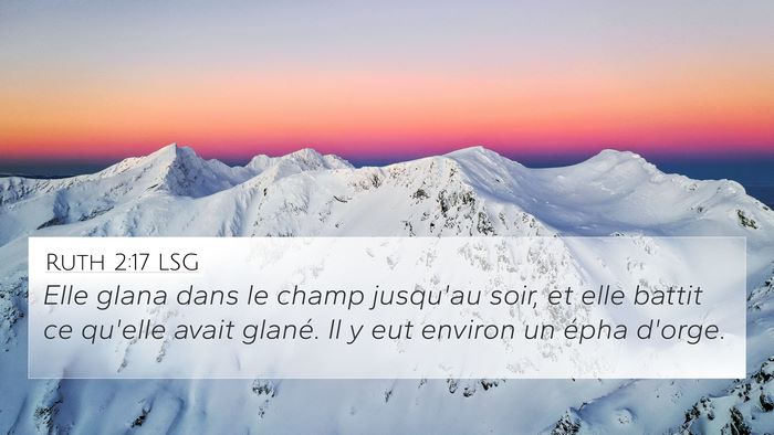 Ruth 2:17 LSG 4K Wallpaper - Elle glana dans le champ jusqu'au soir, et elle - 4K Wallpaper Bible Verse