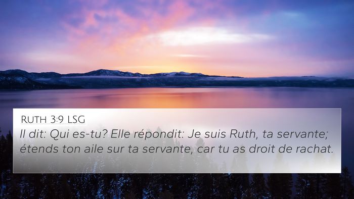 Ruth 3:9 LSG 4K Wallpaper - Il dit: Qui es-tu? Elle répondit: Je suis Ruth, - 4K Wallpaper Bible Verse