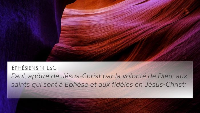 Éphésiens 1:1 LSG Bible Verse Image