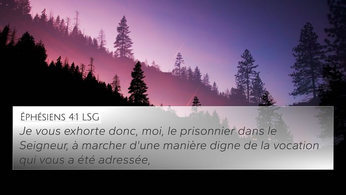 Éphésiens 4:1 LSG Bible Verse Image