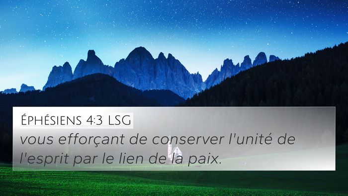 Éphésiens 4:3 LSG Bible Verse Image