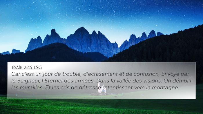Ésaïe 22:5 LSG Bible Verse Image