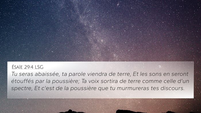 Ésaïe 29:4 LSG Bible Verse Image