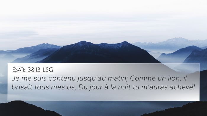 Ésaïe 38:13 LSG Bible Verse Image