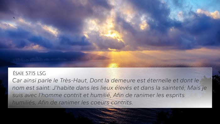 Ésaïe 57:15 LSG Bible Verse Image