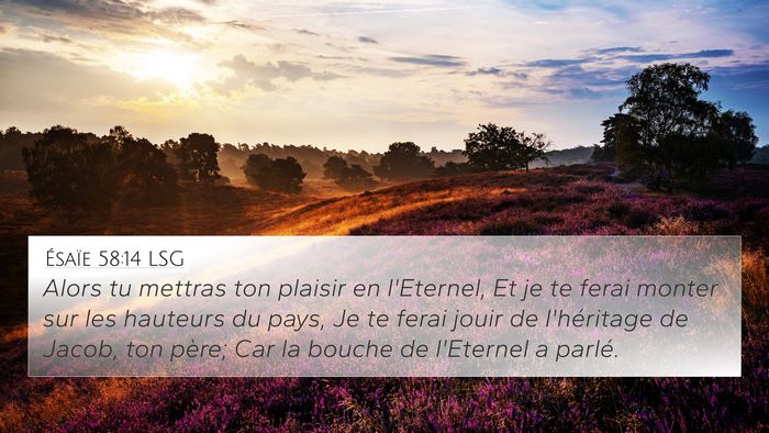 Ésaïe 58:14 LSG Bible Verse Image